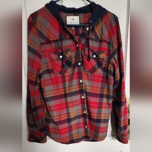 Womens Legendary Whitetails Hooded Flannel Large